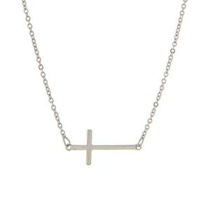 Silver cross necklace